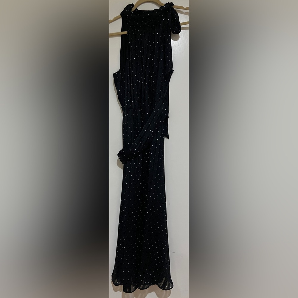 Sachin + Babi Black Midi Dress with White Dots - Picture 3 of 6